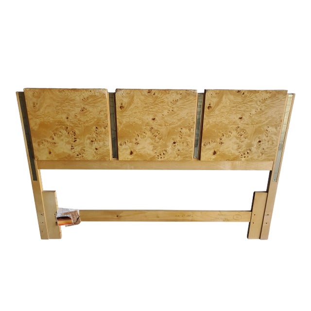 1970s Jack Cartwright for Founders Burlwood Full/Queen Headboard For Sale