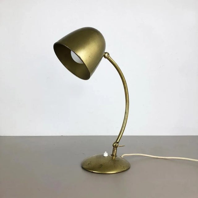 1960s Brass Metal Table Light, Germany For Sale - Image 5 of 18