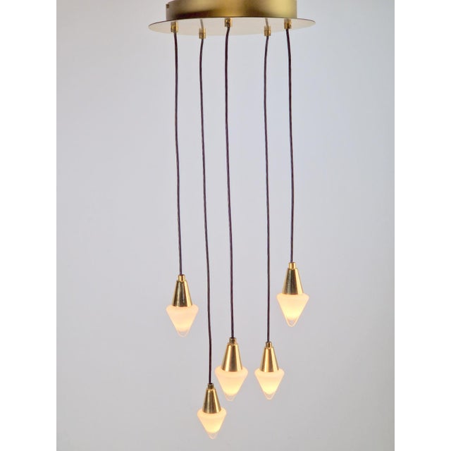 Glass and Brass Cascade Pendant Lamp by Schmidt Leuchten, 1970s For Sale - Image 10 of 14