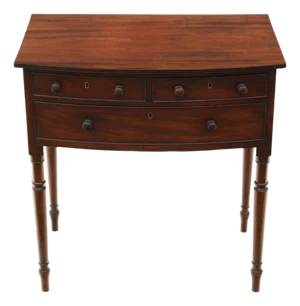 Antique Georgian Bow-Front Mahogany Writing Table