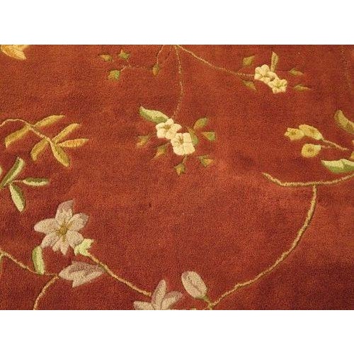 Textile Approx: 7 X 9 Sculptured 100% Wool Room Size Rug For Sale - Image 7 of 9