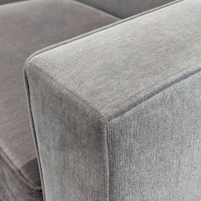 Textile Room & Board Modern Gray Loveseat With Wide Track Arms For Sale - Image 7 of 8
