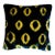 Rousseau Hand Dyed Silk Velvet Pillow, Gold & Indigo Ikat Abstract Pattern For Sale