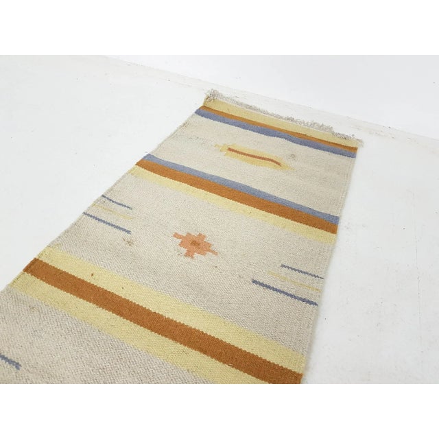 Vintage Indian Woolen Rug For Sale - Image 3 of 4