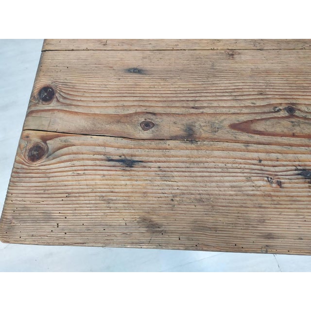 Vintage Fir Farm Table For Sale - Image 8 of 18