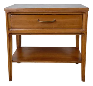 Mid-Century American Nightstand With Black Top