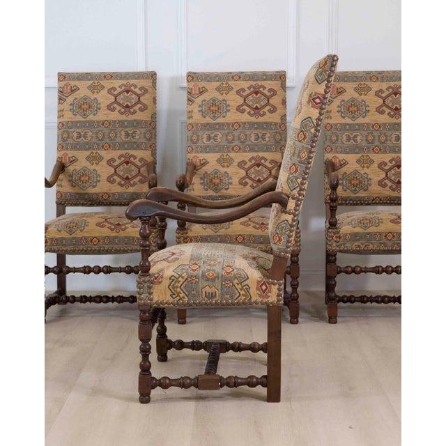 Set of Four French 20th Century Louis XIII Style Armchairs For Sale - Image 10 of 10