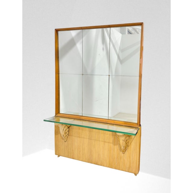 1950s Console with Mirror attributed to Osvaldo Borsani for Atelier Borsani Varedo, 1950s For Sale - Image 5 of 5