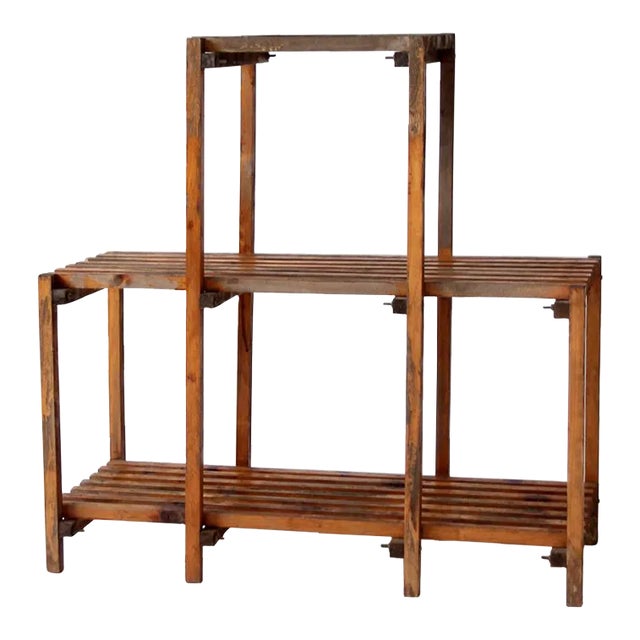 Vintage Tiered Slat Wood Plant Stand Chairish