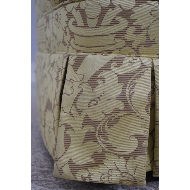 Hickory Chair Co Quality Damask Upholstered Swivel Club Chair For Sale - Image 15 of 18