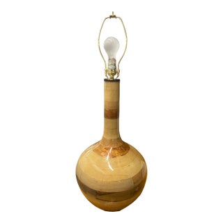 1980s Large Palm Frond Veneered Lamp For Sale