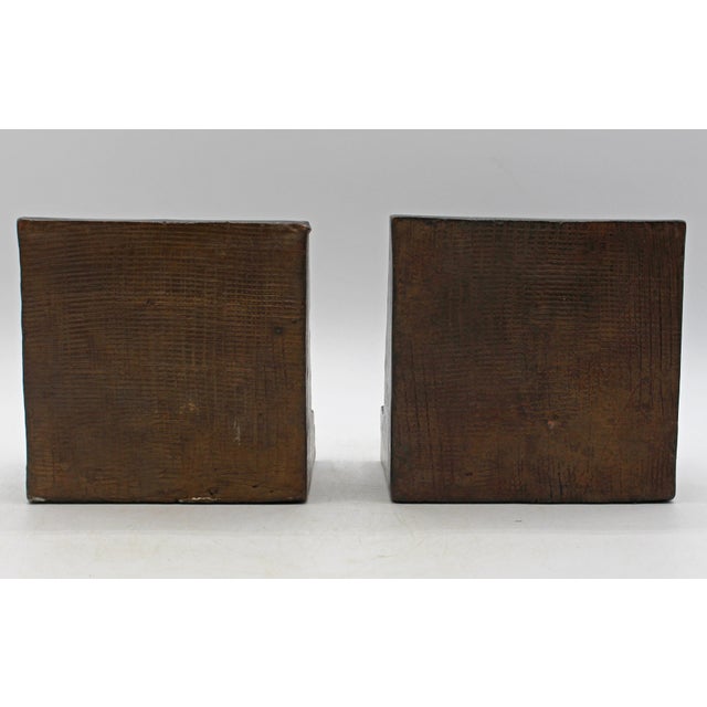 Circa 1900 Pair of Bronze Plated Bookends Featuring Reliefs of Putti For Sale In Raleigh - Image 6 of 8