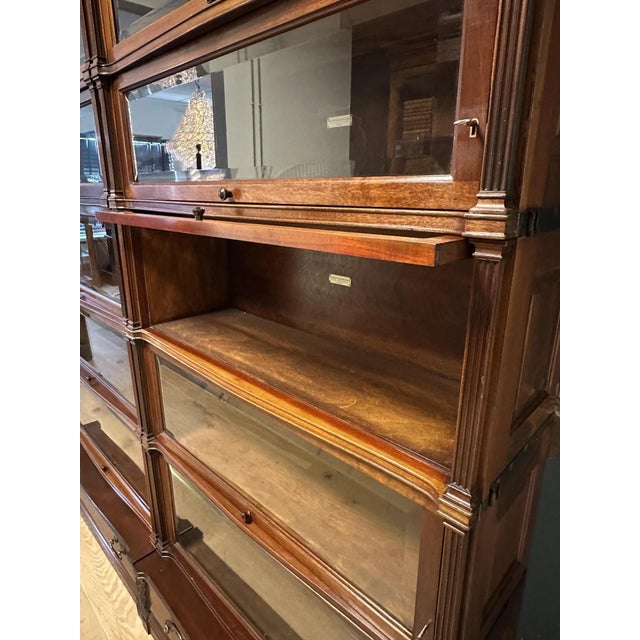 Wood Mahogany Bookcase from Globe Wernicke, 1890s For Sale - Image 7 of 17