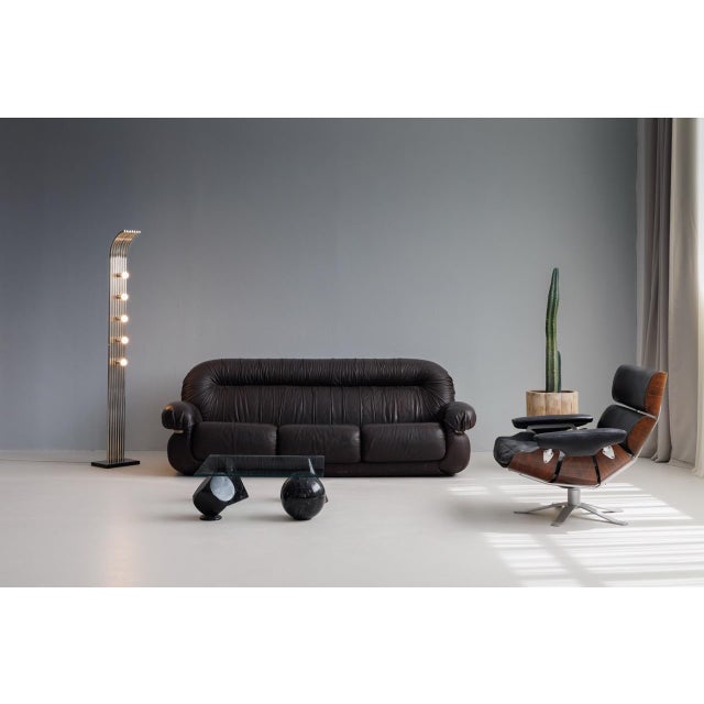 Vintage Brown Three-Seater Leather Sofa, 1970s For Sale - Image 4 of 8