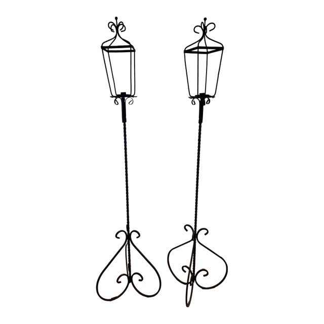 Early 20th Century American Torcheres in a Burnished Brown Steel For Sale