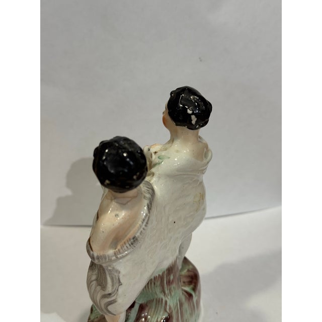 Late 18th Century Late 19th Century Ceramic Staffordshire Twins With Lambs For Sale - Image 5 of 6