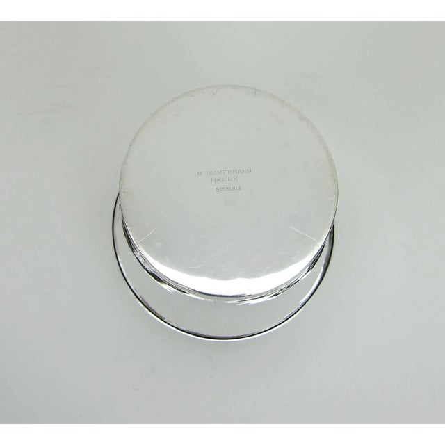 Silver American Sterling Silver Covered Box by Marie Zimmermann, Circa 1920 For Sale - Image 8 of 9