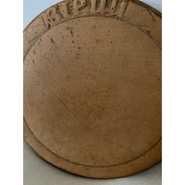 English Round English Biscuit/Bread Bowl With Bread Carving For Sale - Image 3 of 7