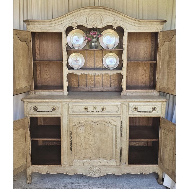 1920s French Wooden Cabinet, Sideboard Cabinet, 2 Piece Cabinet, Farm House Style For Sale - Image 12 of 16