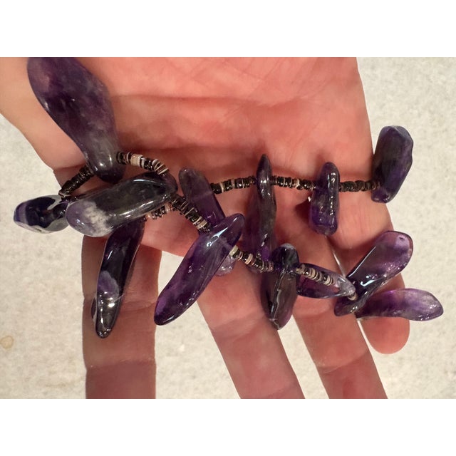 Vintage Amethyst and Hashi Beaded Necklace For Sale - Image 4 of 4