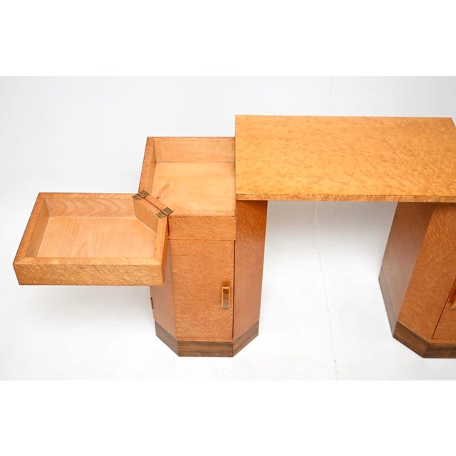 Wood Art Deco Birdseye Maple Dressing Table, 1930 For Sale - Image 7 of 11