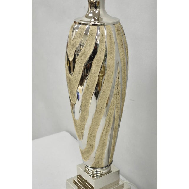 Contemporary Modern Silver & Gold Ceramic "Allegheny" Table Lamp by Uttermost For Sale - Image 12 of 13