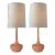 Mid-Century Table Lamp Ceramic & Oak—Brooke Desert Rose #7—Pair For Sale