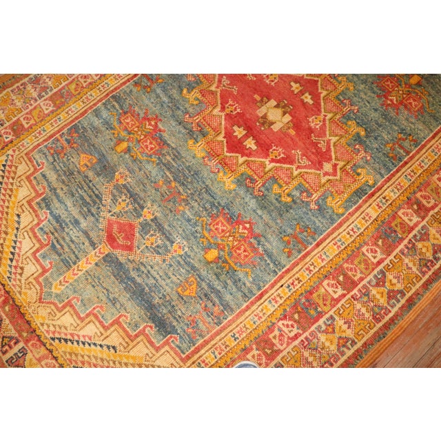 Vintage Zabihi Collection Moroccan Blue Rug - 4'5" x 6'1" For Sale - Image 4 of 10