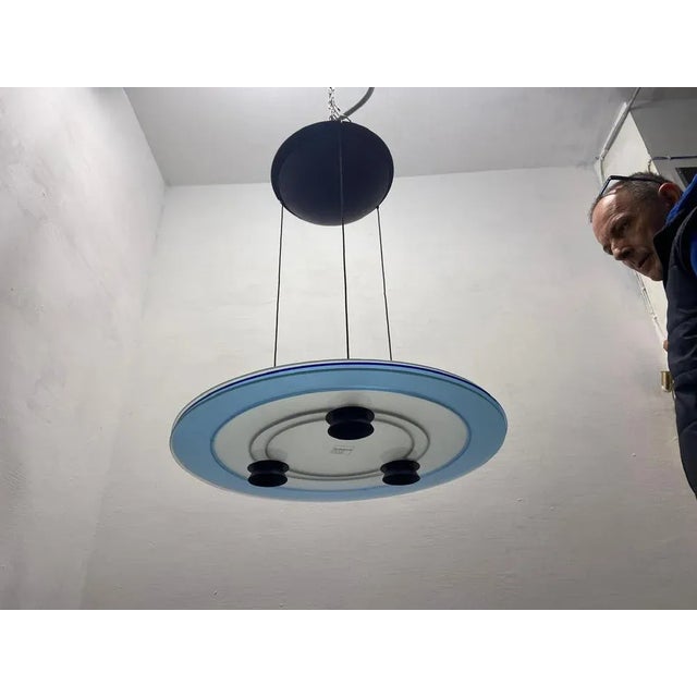 Aurora Glass Light Pendant from Arteluce, 1980s For Sale - Image 6 of 13