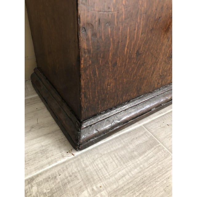 Wood Antique English Oak Tall Case Grandfather Clock For Sale - Image 7 of 11