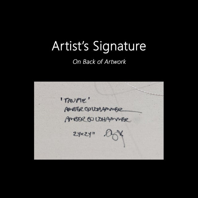 Taupie - Abstract Gold 'I Love You' Graffiti Mixed Media Painting on Canvas Original Artwork by Amber Goldhammer For Sale - Image 9 of 9