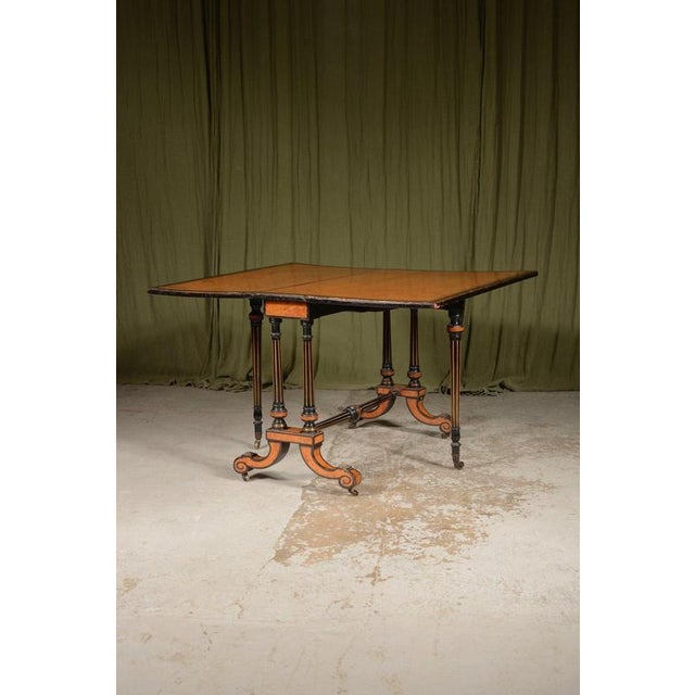 Antique Victorian Amboyna Drop Leaf Coffee Table from Holtby & Co, 1860 For Sale - Image 5 of 13