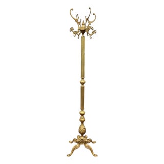 Antique Brass Coat Rack For Sale
