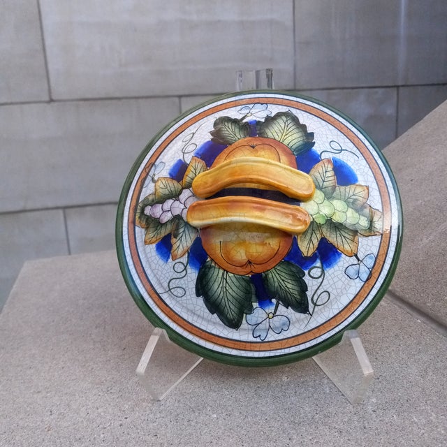 Vintage Biscotti Jar, Cachi E Limoni Deruta Majolica Lidded For Sale In New York - Image 6 of 15