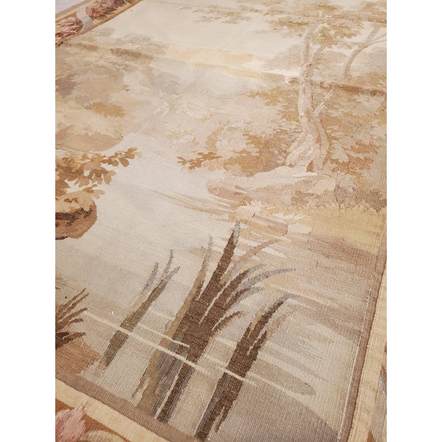 19th Century Aubusson Tapestry, Handmade, Ivory, Taupe, Cream For Sale - Image 4 of 18