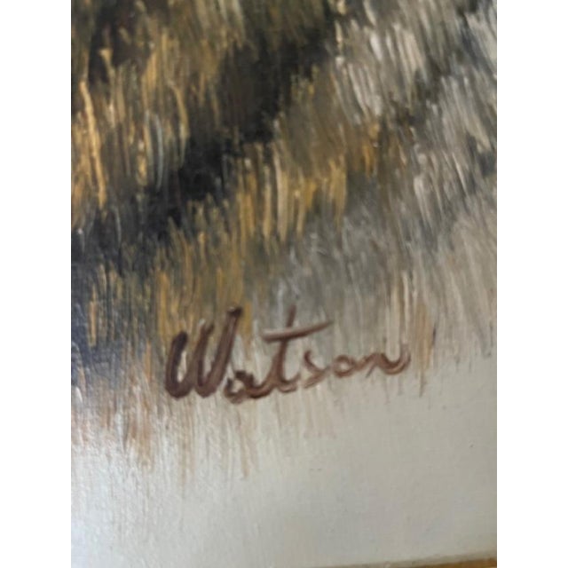 Vintage Tiger, Oil on Canvas signed ' by Watson' For Sale In Miami - Image 6 of 13