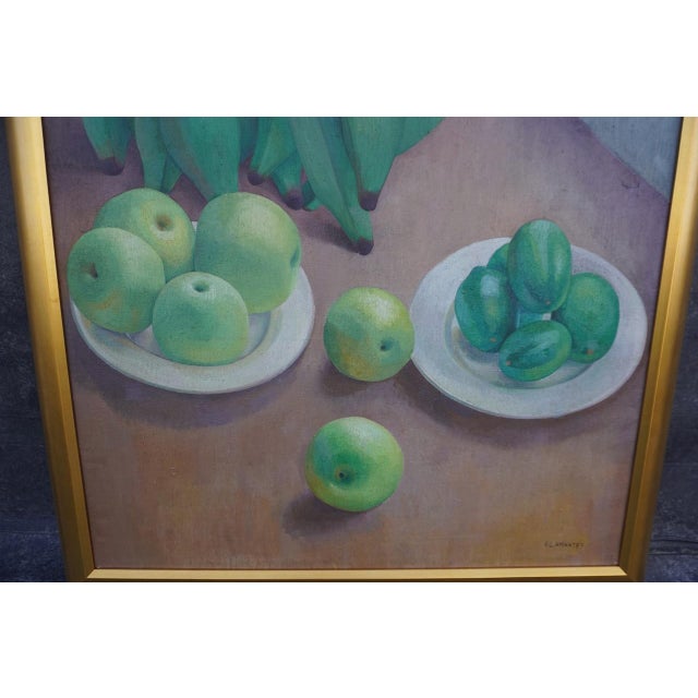 1930s Still Life of Fruit by Francisco Dosamantes, Oil on Canvas For Sale - Image 4 of 8
