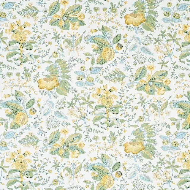 Contemporary Sample - Schumacher Pomegranate Botanical Fabric in Citron For Sale - Image 3 of 3