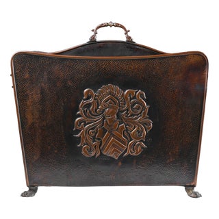 Mid-Century Modern Magazine Rack in Hammered Copper, France, 1890s For Sale