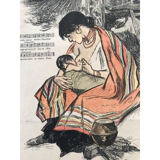 Original Illustrated 1900 Vintage French Music Sheet, Song of the Bohemians For Sale