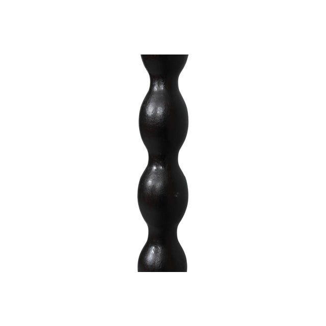 Early 20th Century Spool Turned Pricket Floor Candlestick Holders, a Pair For Sale - Image 5 of 6