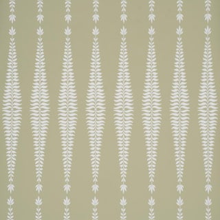 Schumacher Fern Tree Wallcovering In Olive For Sale