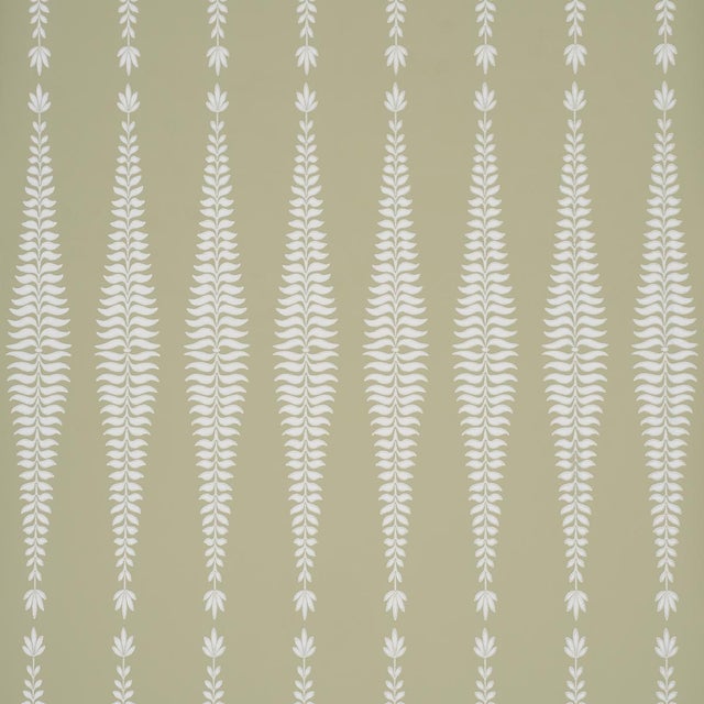 Schumacher Fern Tree Wallcovering In Olive For Sale