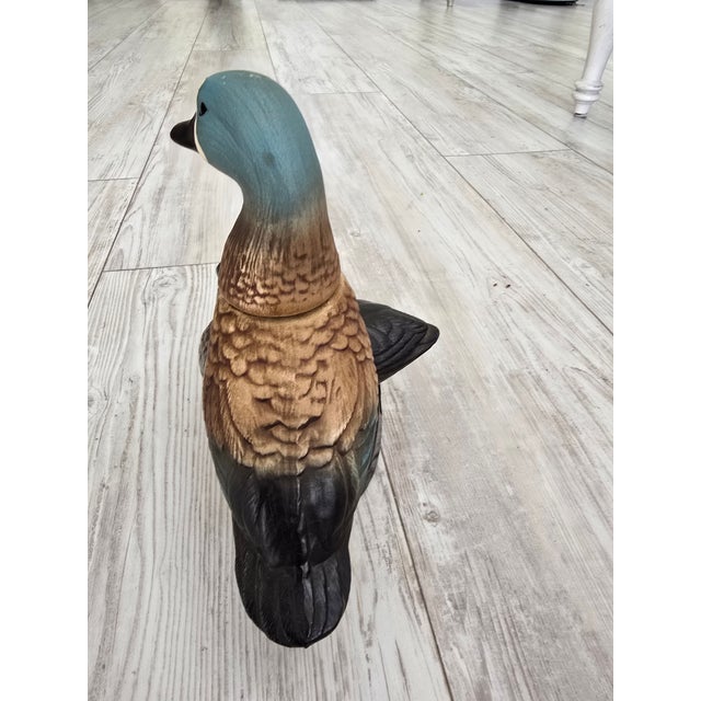 Vintage 1980 Jim Beam Ducks Unlimited "Blue-Winged Teal" Ceramic Whiskey DecanterDescription For Sale - Image 4 of 12