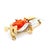 Vintage Italian 18k Gold Platinum Diamond Sardinian Coral Rose Dove Brooch Pendant For Sale In Miami - Image 6 of 9