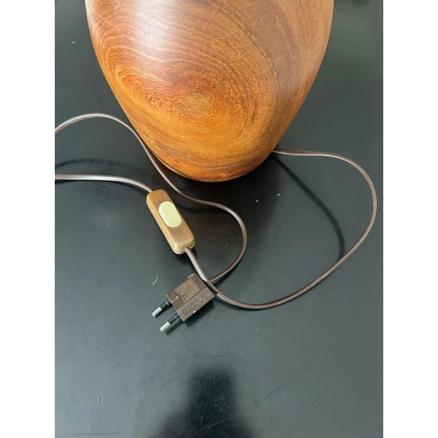 Brown Vintage Teak Table Lamp For Sale - Image 8 of 11