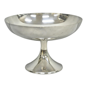 Vintage Fb Rogers Mid Century Modern Silver Plated Pedestal Fruit Bowl Compote