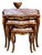 French Rococo Nesting Tables – Set of 3 Marble-Top Accent Tables With Gold Leaf Details For Sale