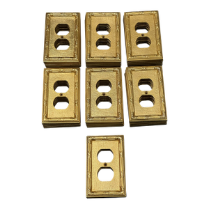 1990s Sherle Wagner Ribbon and Reed Double Duplex Plug Plates
