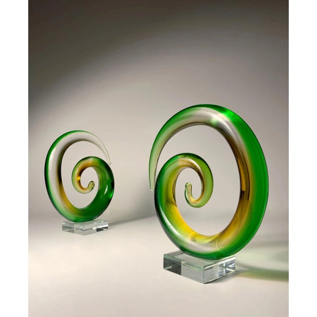 Mid 20th Century Vintage Murano Glass Swirls (2 Available) For Sale - Image 5 of 5